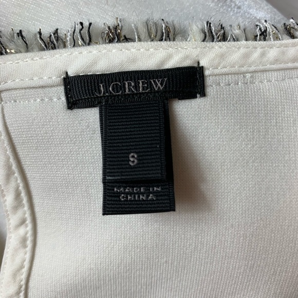 NWOT J. Crew Tweed & Lace Fringe Top - Picture 6 of 7
